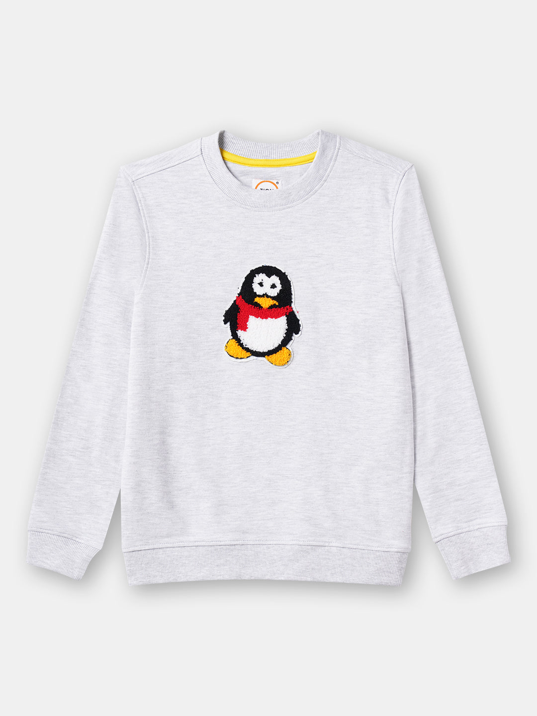 Zion Boys Sweatshirt with Cute Penguin in Terry Embroidery