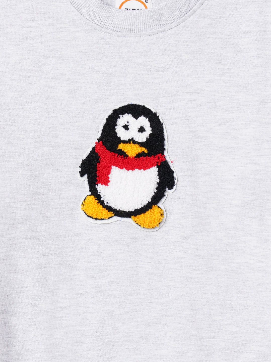 Zion Boys Sweatshirt with Cute Penguin in Terry Embroidery