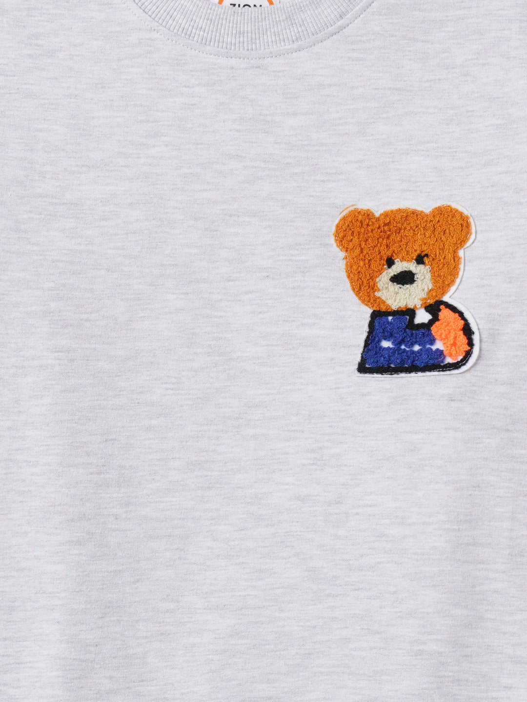 Zion Boys Sweatshirt with Cute Bear in Terry Embroidery