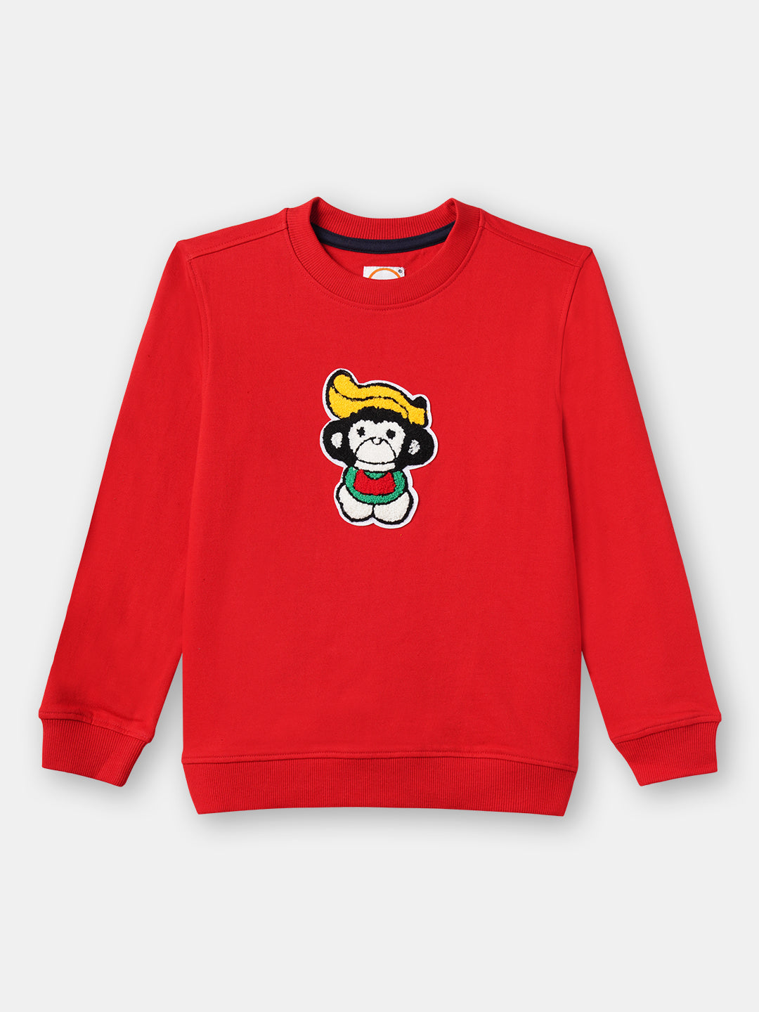 Zion Boys Sweatshirt with Cute Monkey in Terry Embroidery