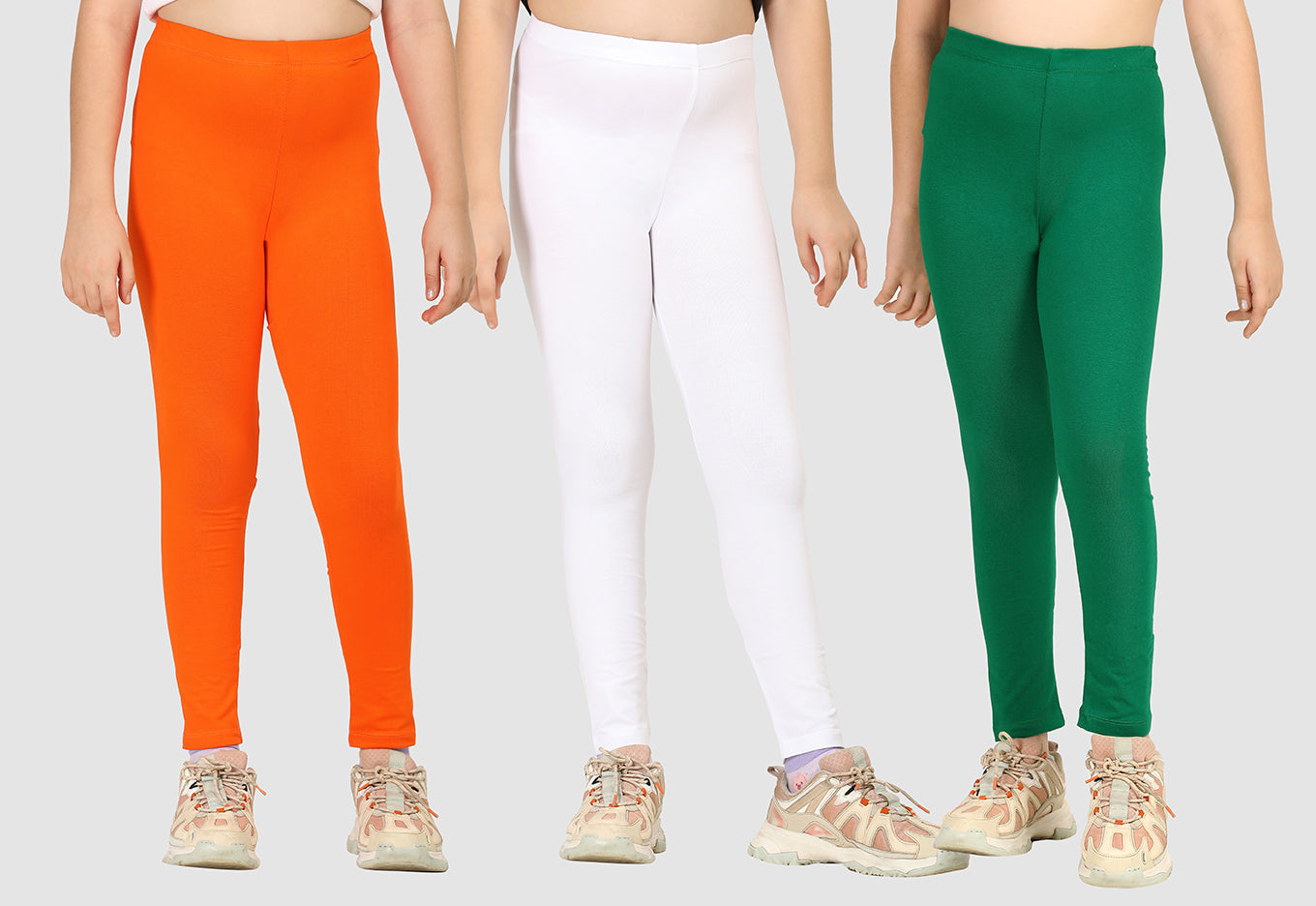 Zion 4 way Stretachable Cotton Lycra Ankle Length Solid Leggings - Pack of 3