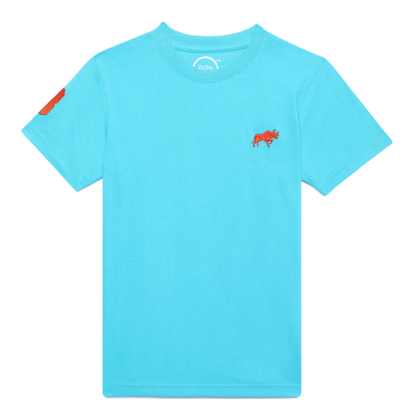 Zion Boys Crew Neck T shirt with Bull and Numeric embroidery Pack of 3