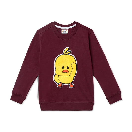 Zion Boys Sweatshirt with Embroidered Applique Highlights-Maroon