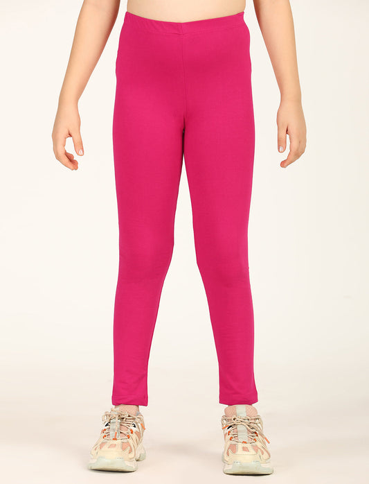Zion girls 4 way Stretachable Cotton Lycra Ankle Length Leggings - Fuchsia
