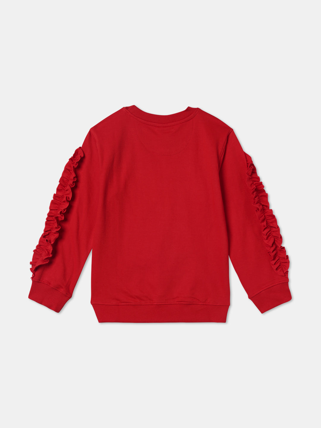 Zion Girls Cute Girl Sequinned Sweatshirt-Red