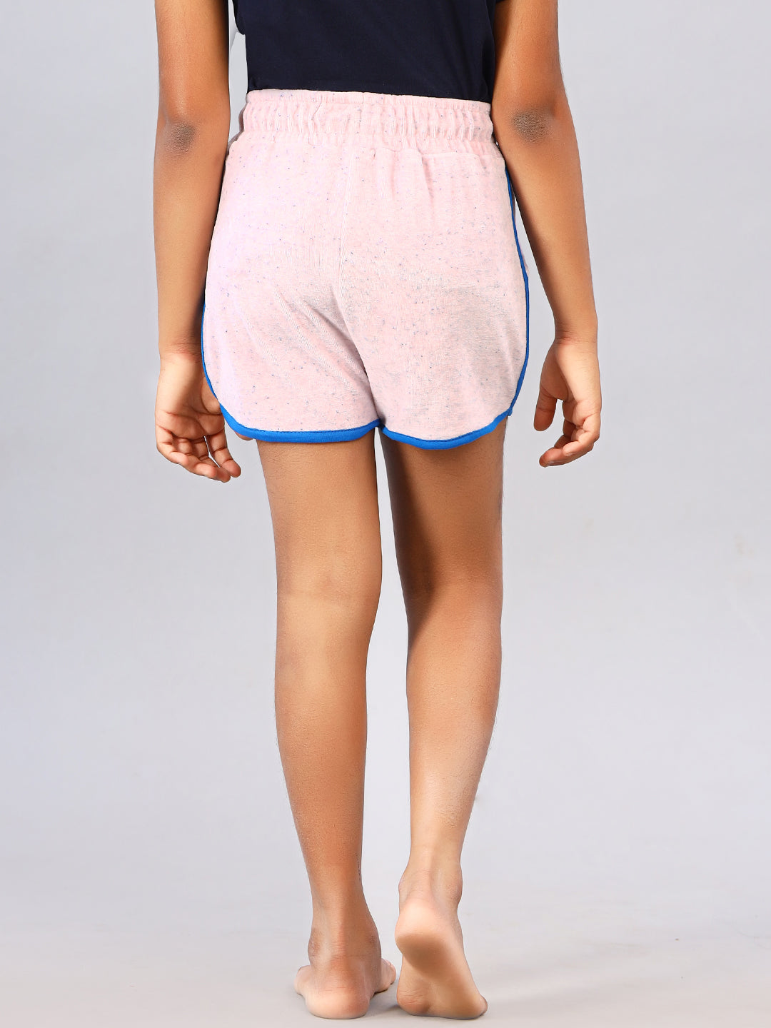 Zion Girls Knitted Shorts with Contrast Piping - Pink