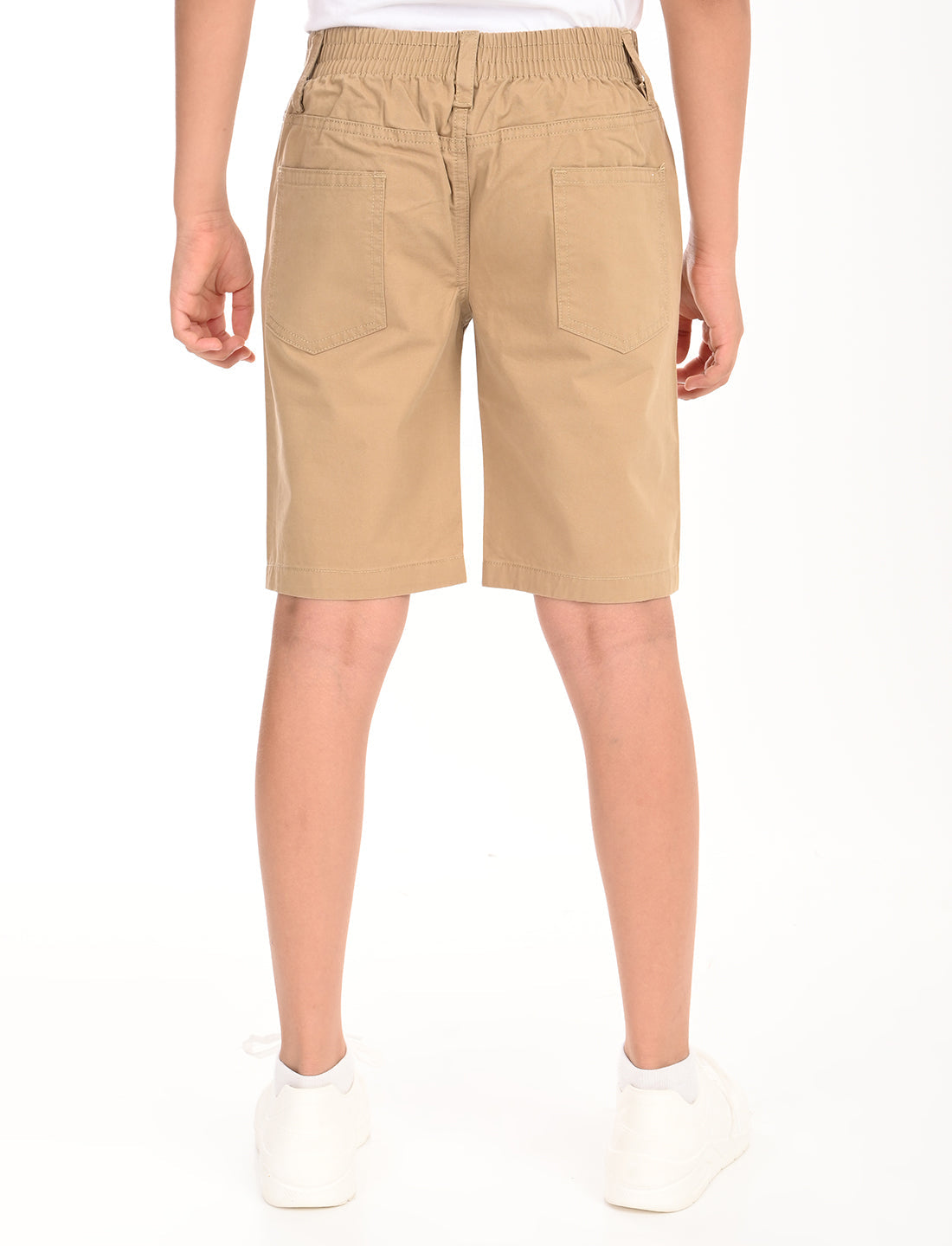 Zion Boys Cotton Camoflagued Military Printed Chino Shorts - Beige