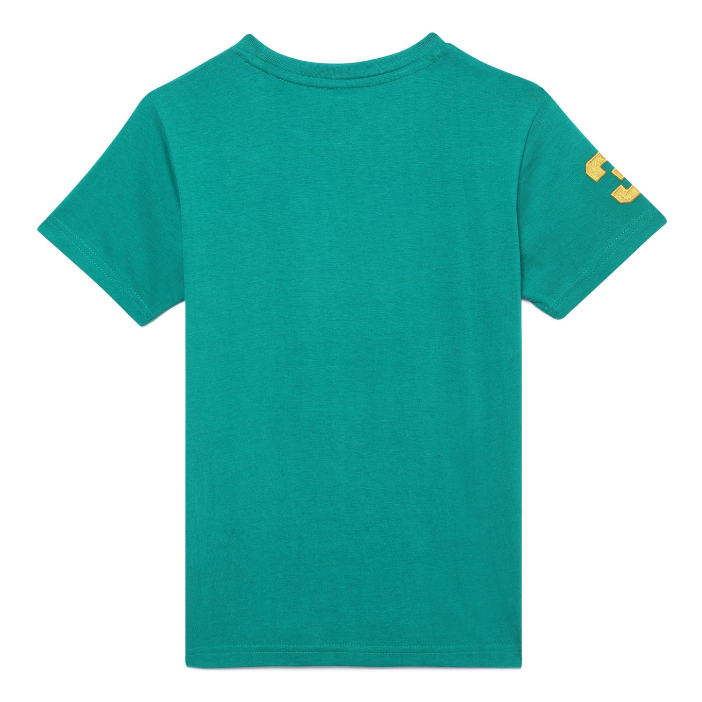 Zion Boys Crew Neck T shirt with Bull and Numeric embroidery-Green