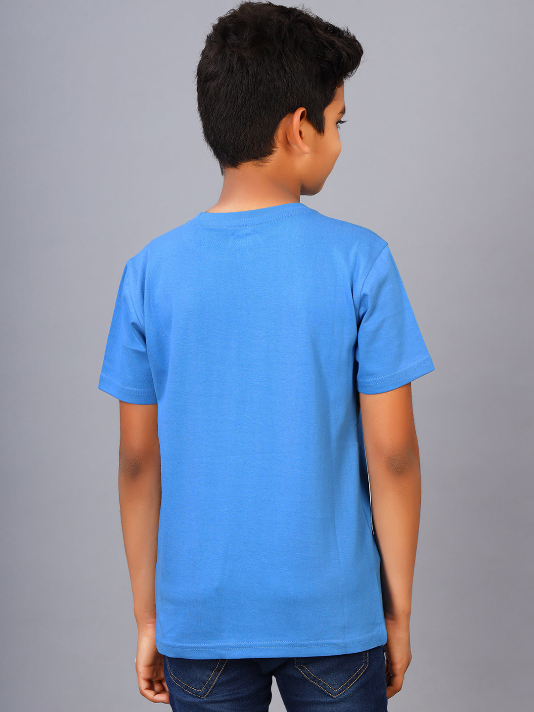 Zion Boys Crew Neck T shirt in Gaming Print-Deep Blue