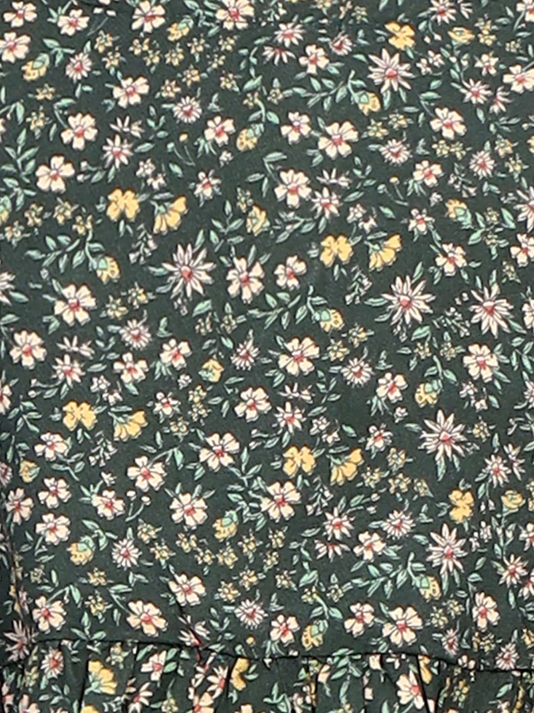 Zion Girls Floral Printed Fit and Flare Dress - Olive