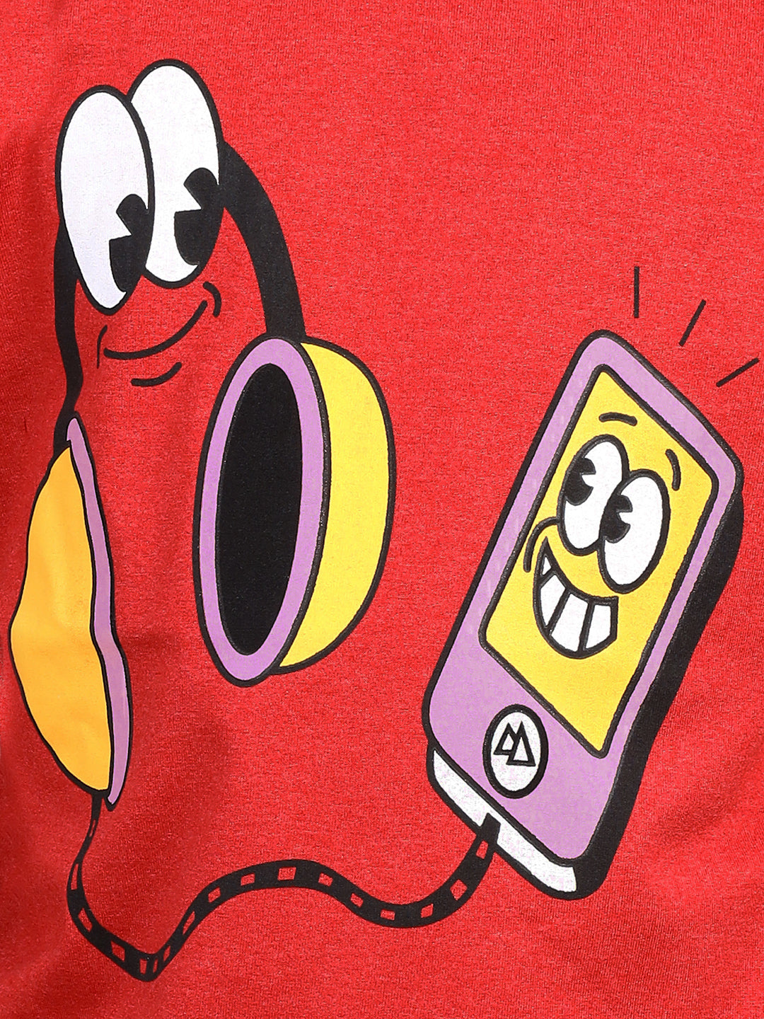 Zion Boys Graphic Printed Crew Neck T shirt-Red Melange