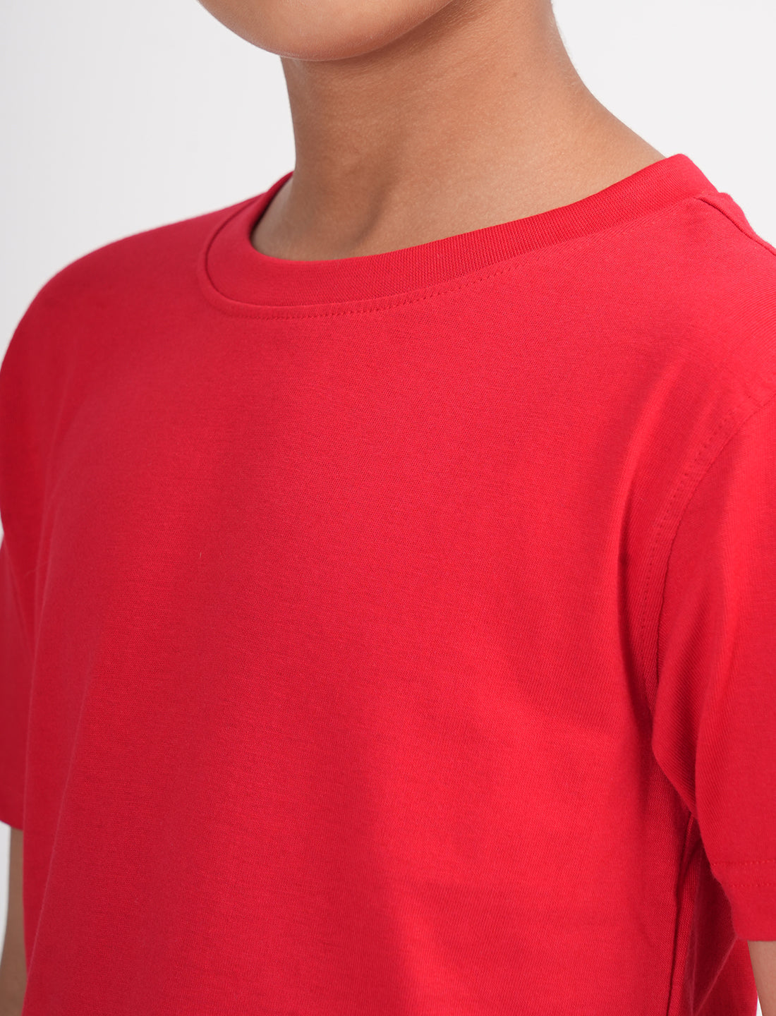 Zion Boys Solid Crew Neck T shirt-Red