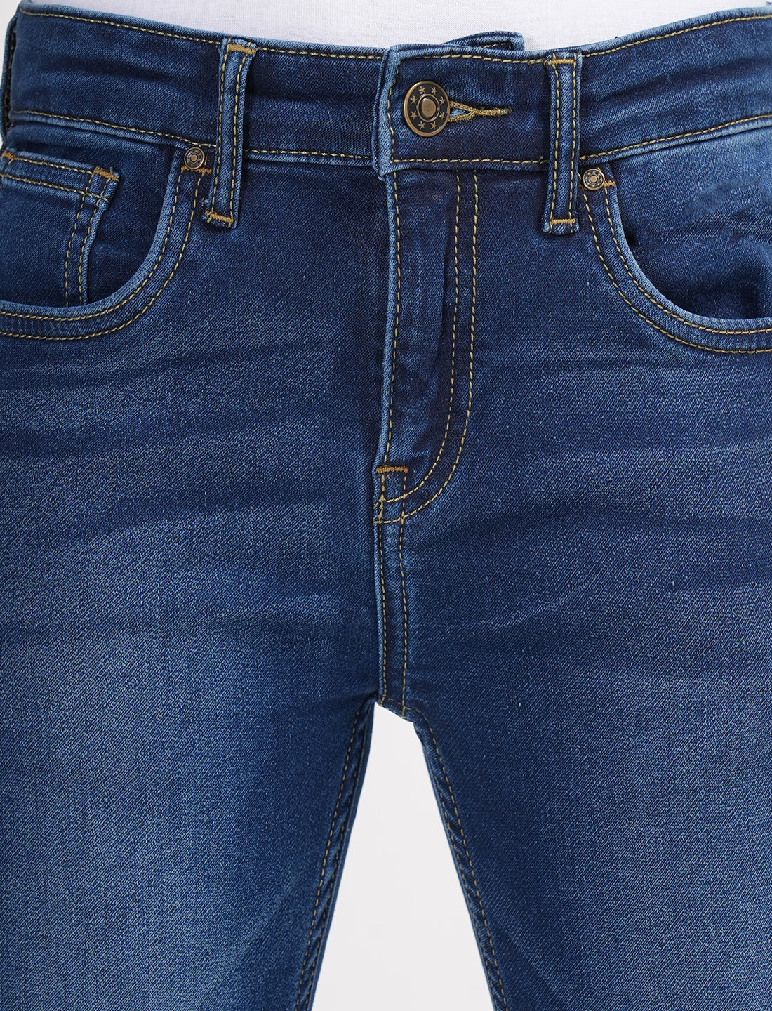 Zion Boys Super Soft Cotton Relaxed Solid Jeans-Blue