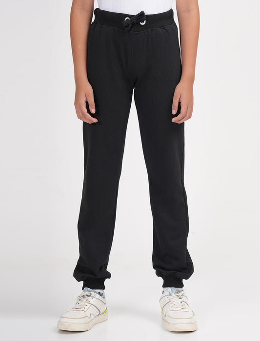 Zion Boys Solid Track Pants-Black
