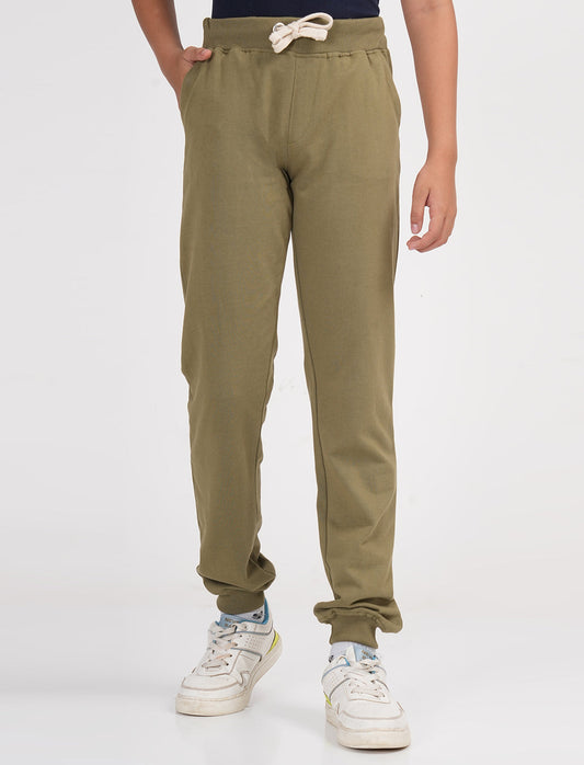 Zion Boys Solid Track Pants-Green