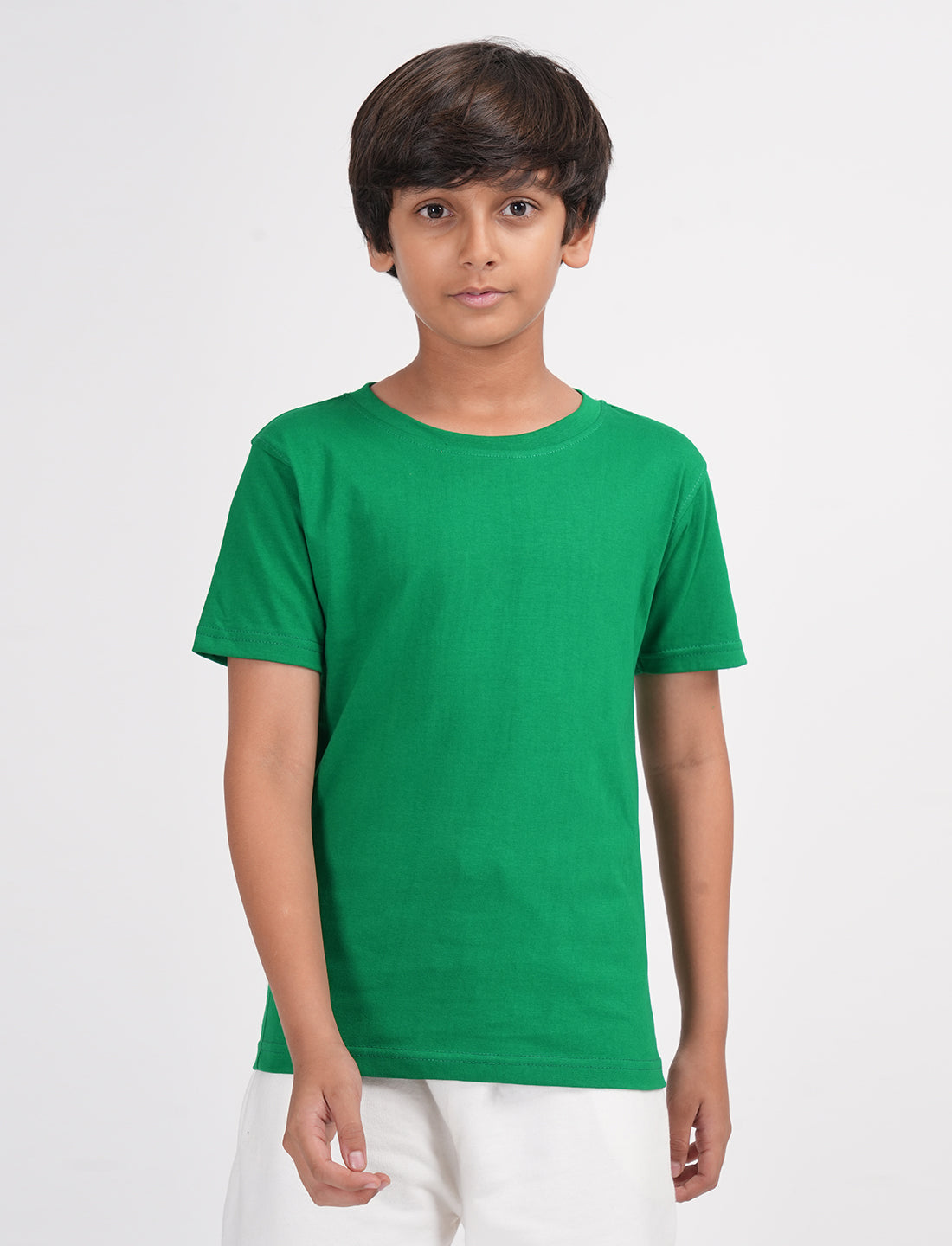 Zion Boys Solid Crew Neck T shirt-Green