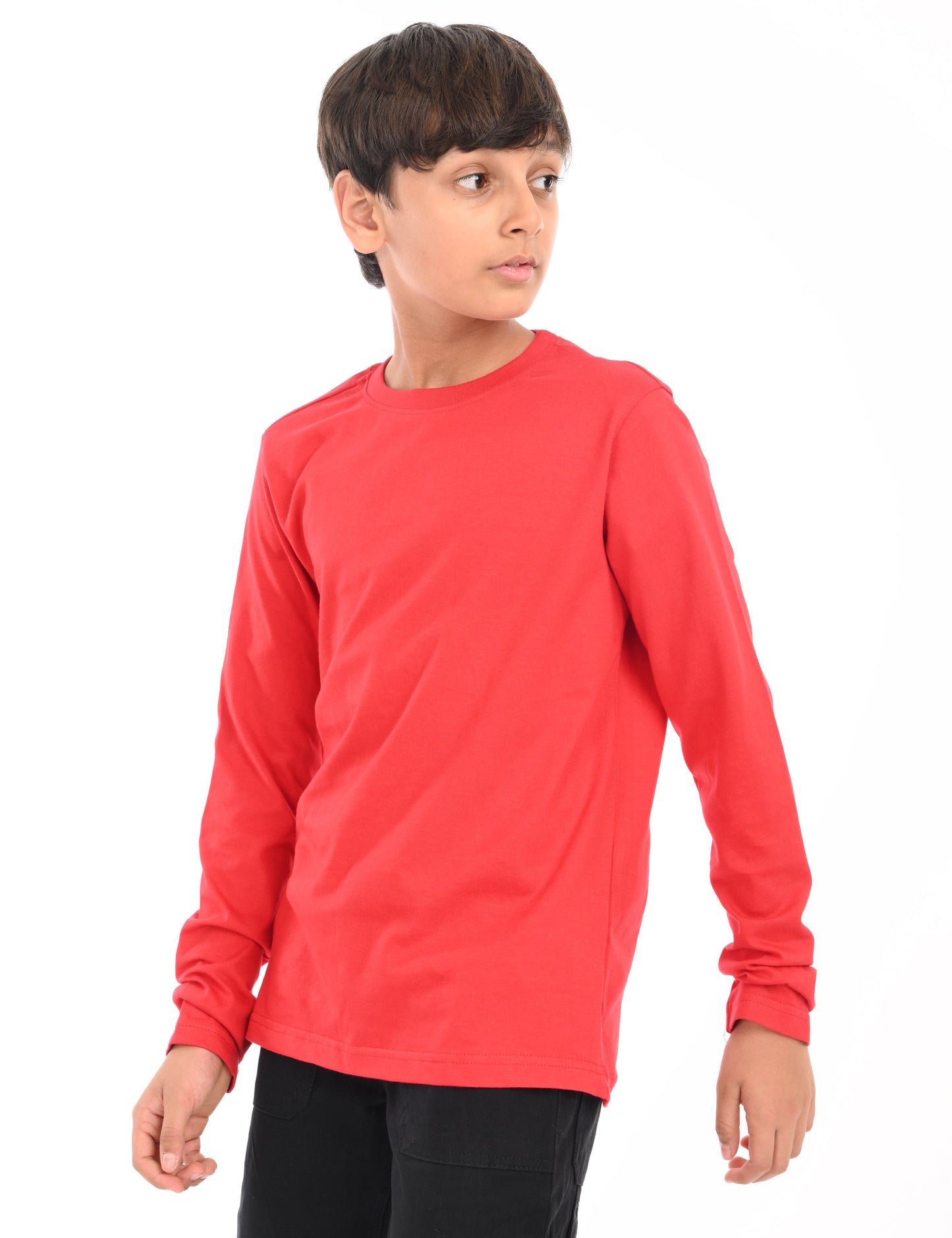 Zion Cotton  Full Sleeve Solid Round Neck T shirt - Red