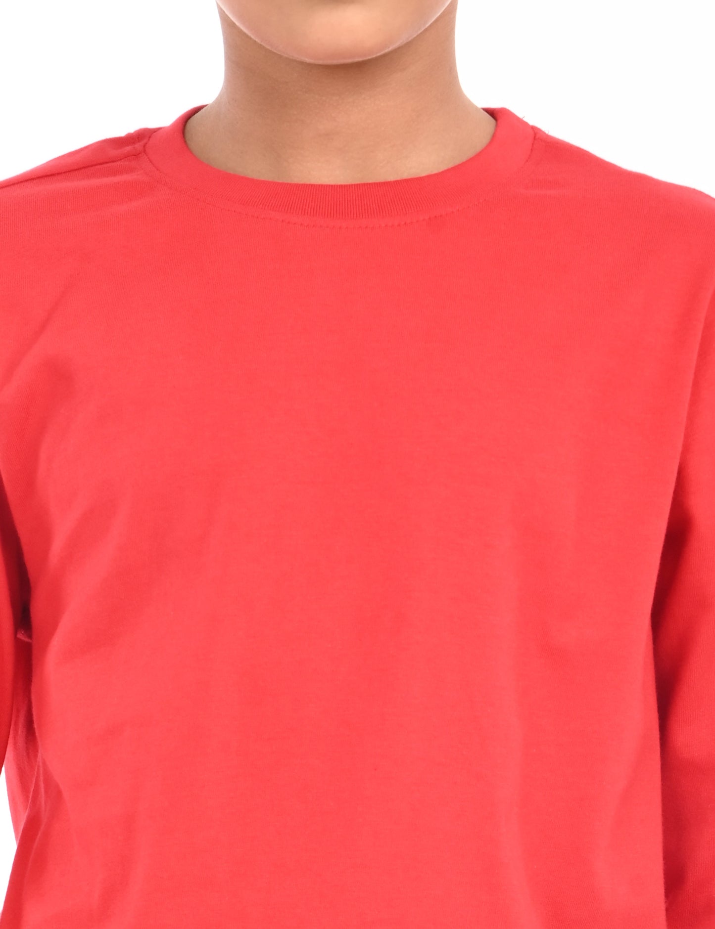 Zion Cotton  Full Sleeve Solid Round Neck T shirt - Red