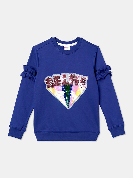 Zion Girls Reversible Selfie Sequins Sweatshirt