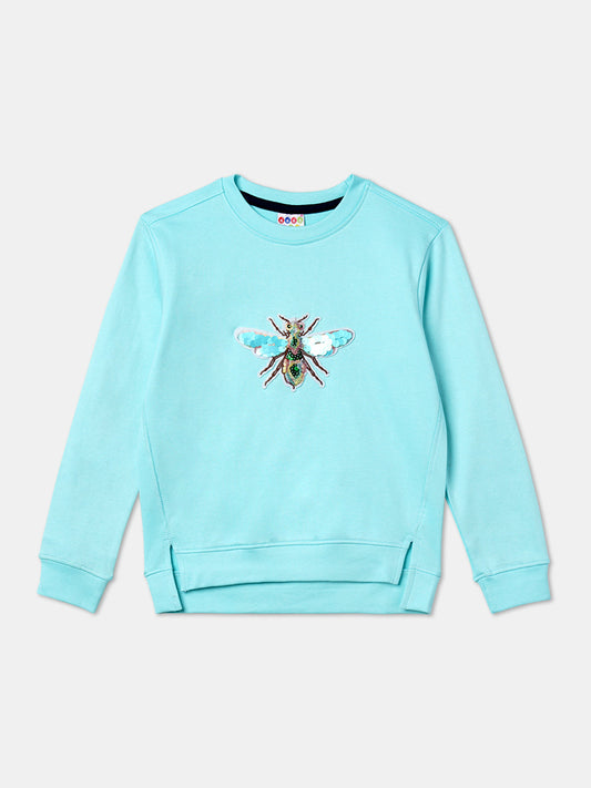 Zion Girls Butterfly Sequinned Sweatshirt
