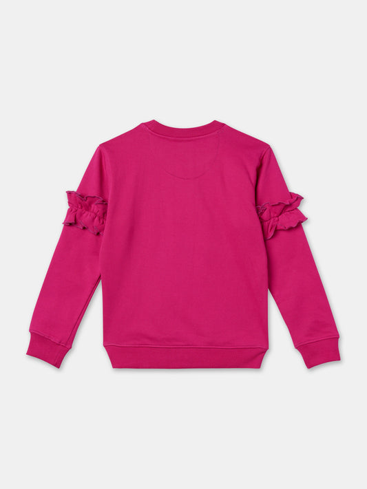 Zion Girls Flamingo Sequinned  Sweatshirt