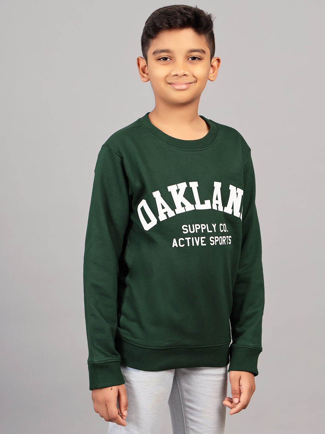 Zion Boys Athletic Sweatshirt with High Density Print Highlights-Green