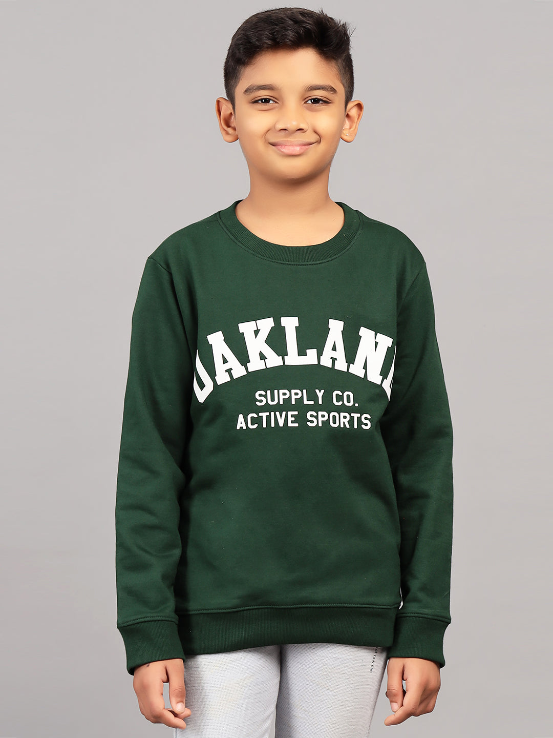 Zion Boys Athletic Sweatshirt with High Density Print Highlights-Green