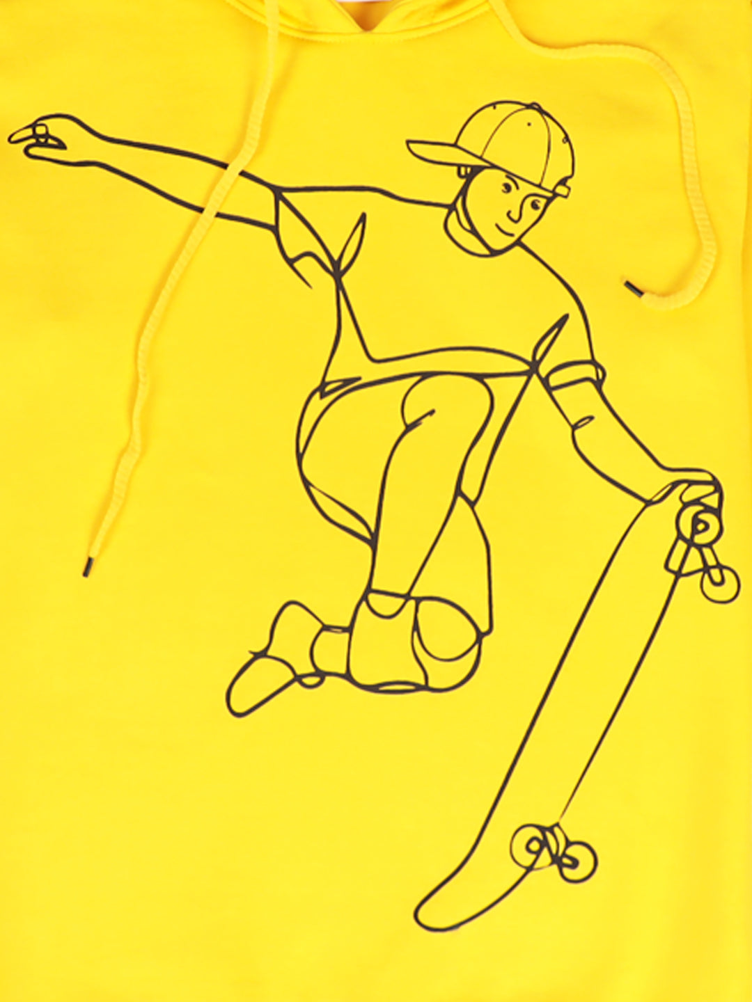 Zion Boys Hooded Sweatshirt with Skater Print Highlight-Yellow