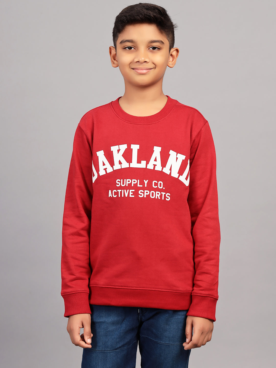 Zion Boys Athletic Sweatshirt with High Density Print Highlights-Red